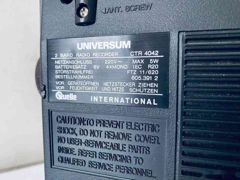 Radiomagnetofon REZERVACE Universum CTR 4042, rok 1981 - foto 9