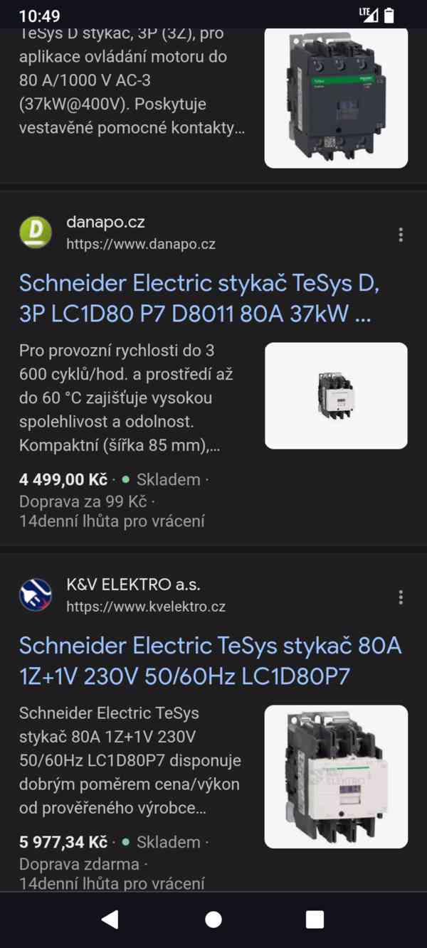 Schneider Electric stykač TeSys D, 3P LC1D80 P7 D8011 80A 37 - foto 2