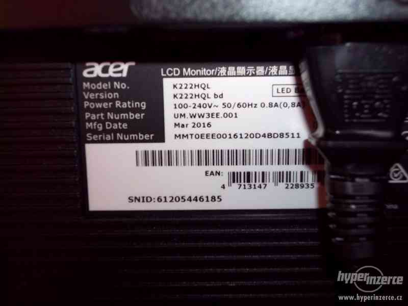 Prodám Acer K222HQLbd 22" - foto 4