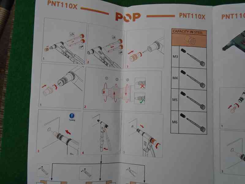 POP PNT110X ruční nýtovací kleště na matice šrouby nové - foto 16