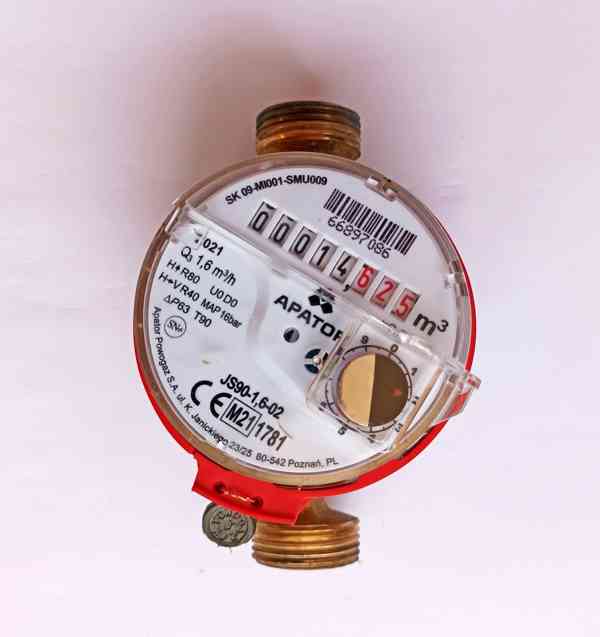 Vodoměry na studenou a teplou vodu, plně funkční  - foto 6