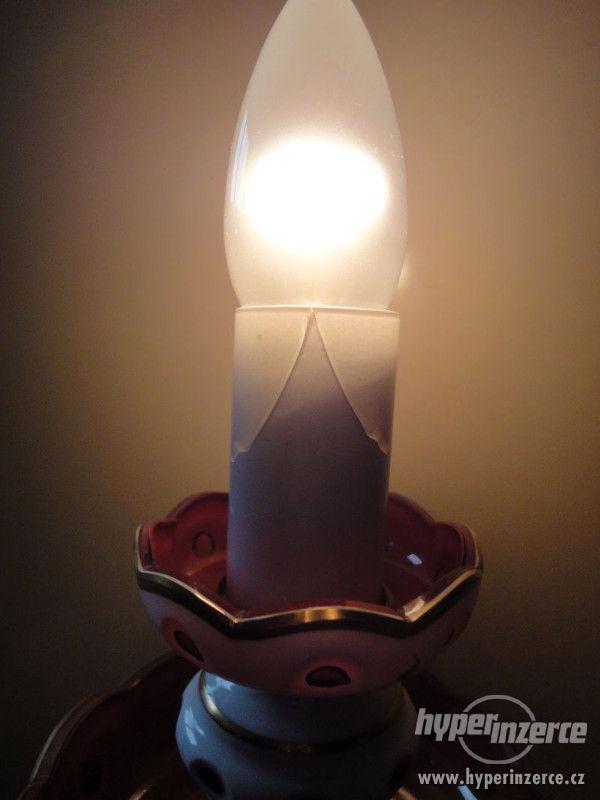 Stará menší skleněná lampa / lampička s květinovým vzorem - foto 6