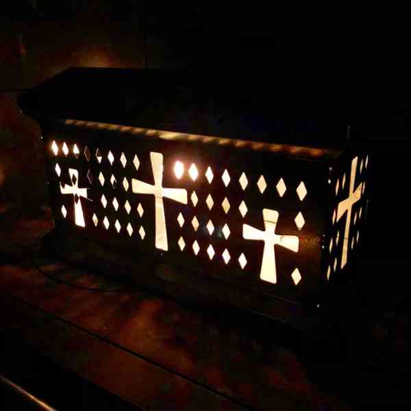 Nahrobní domek na svícky kahance svícny na hroby, na hřbitov - foto 2