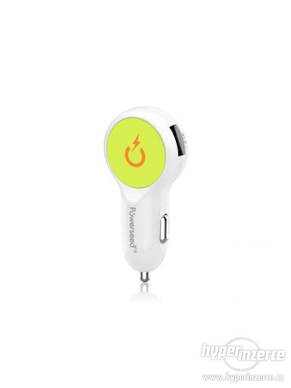 Dual USB nabíječka CL 12V napájecí adaptér svítící, nový - foto 1