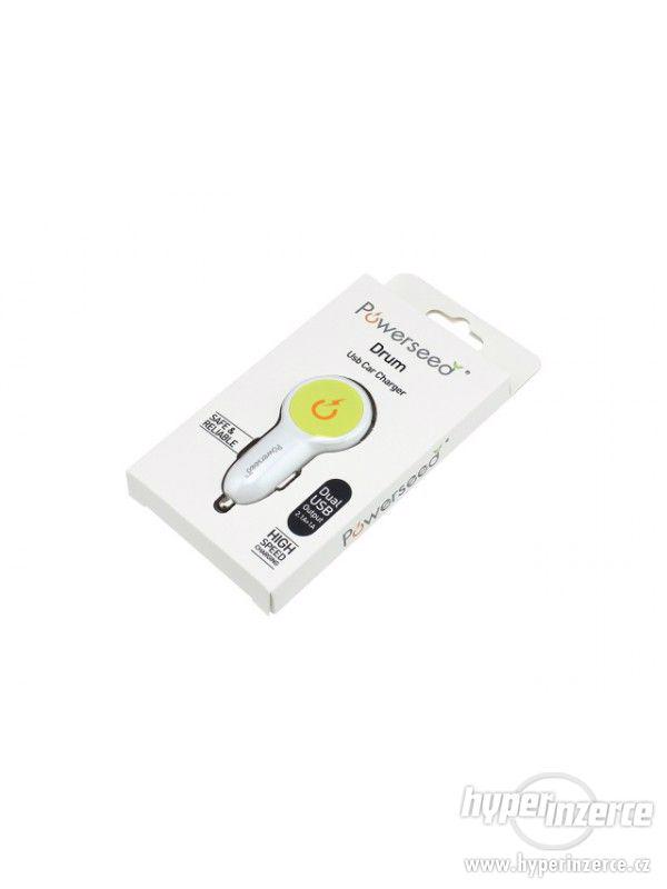 Dual USB nabíječka CL 12V napájecí adaptér svítící, nový - foto 2