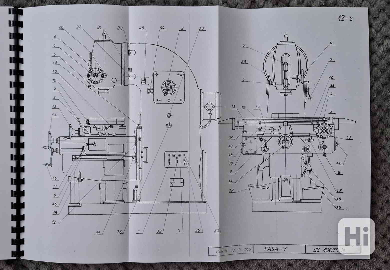 Návod frézky TOS typ FA-5 - foto 1
