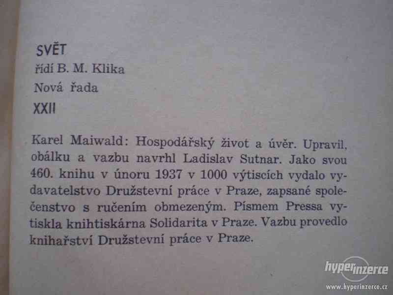 HOSPODÁŘSKÝ ŽIVOT A ÚVĚR - MAIWALD - 1937 - foto 5