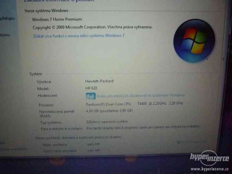 HP 620 T4400 - RAM 4GB, HDD 500GB, webka, záruka - foto 3