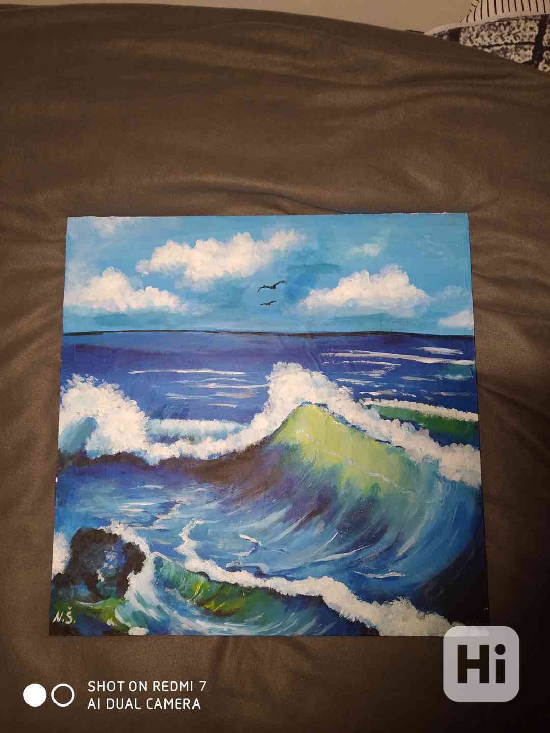 Ručně malovaný obraz s tématikou moře  - foto 1