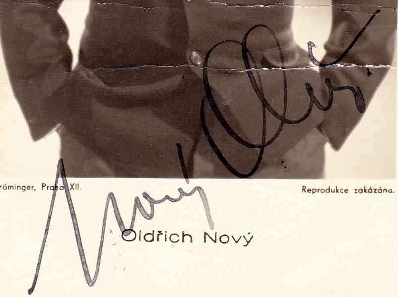 Oldřich Nový autogram – propagační fotografie z roku 1934 - foto 3