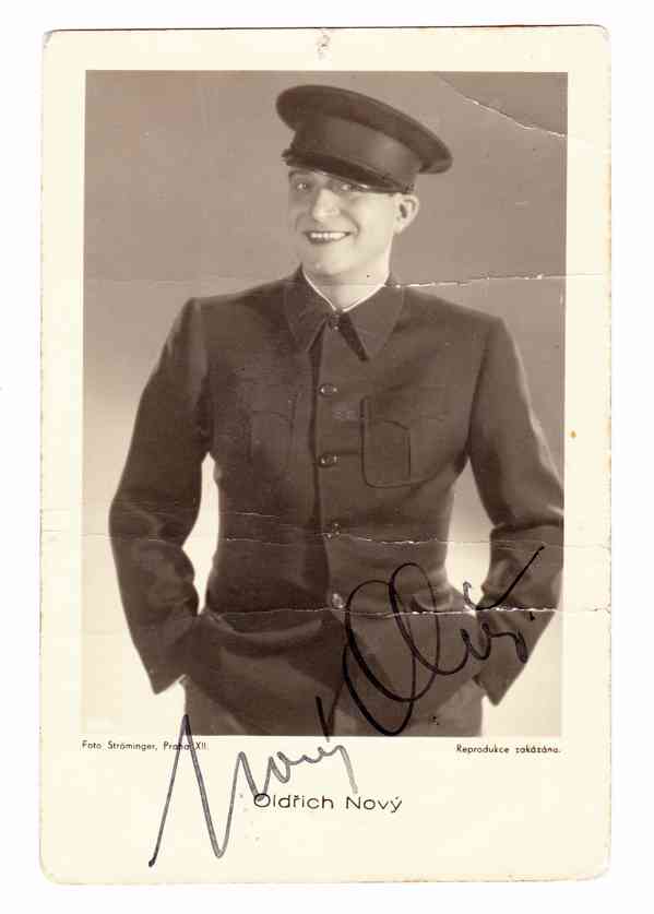 Oldřich Nový autogram – propagační fotografie z roku 1934 - foto 1