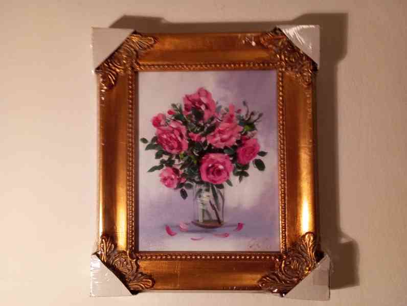 Olejomalba na plátně - zdobený rám 310x260mm - 022 - - foto 2