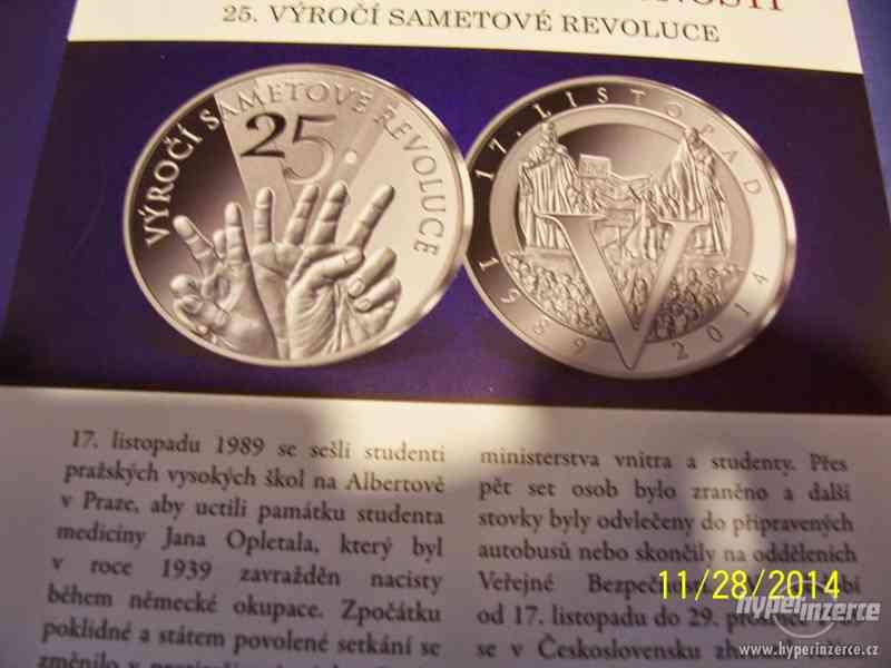 Pamětní medaile - mince k výročí sametové revoluce. - foto 1