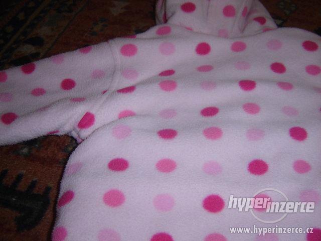 Růžová fleecová bundička - foto 3