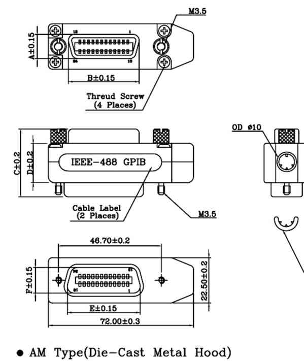 Konektor IEEE 488 - GPIB, na kabel - foto 7
