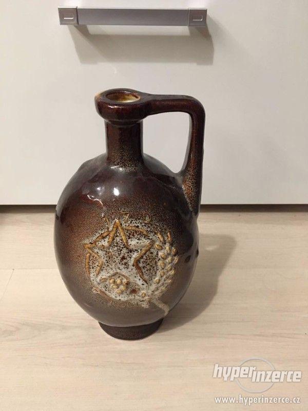 Váza keramická zdobená krásný stav - foto 1