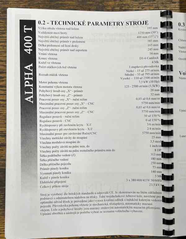 Použitý CNC soustruh ALPHA 400 T, r. v. 2005 - foto 14