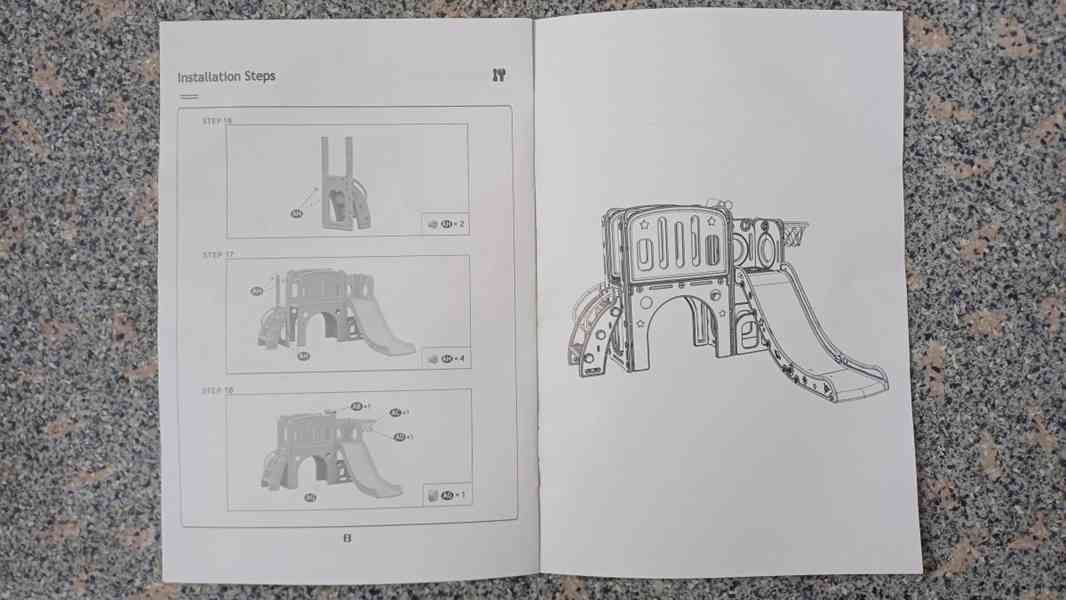 Dětská víceúčelová prolézačka se skluzavkou - foto 8