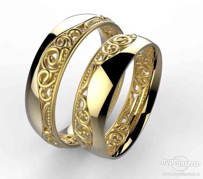 Jedinečné zlaté snubní prsteny - foto 1