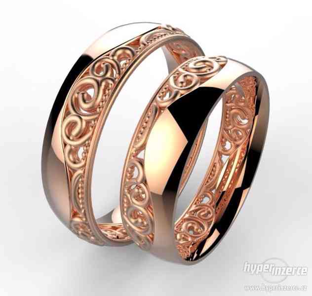 Jedinečné zlaté snubní prsteny - foto 2