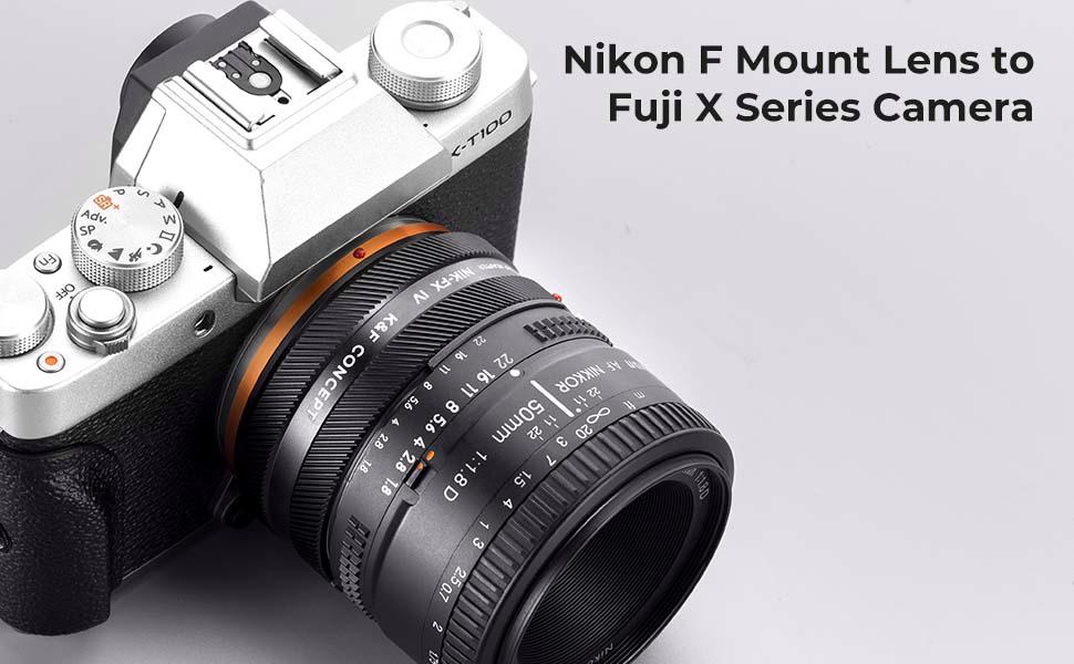 K&F Concept Nikon F Lens Mount to Fuji X Camera Body Adapter - foto 3