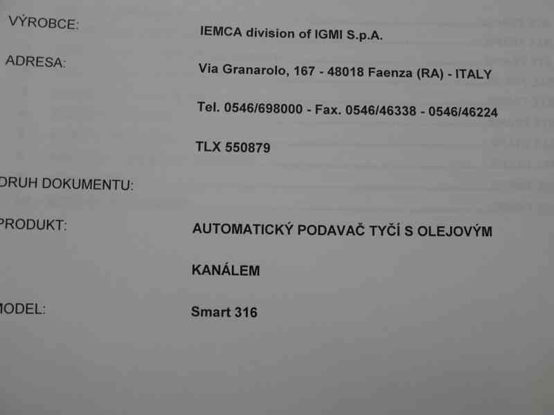 Použitý podavač tyčí SMART 316/32L, r. v. 2005 - foto 23