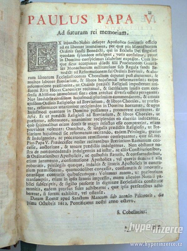 Stará kniha: Breviarium monasticum Pauli V. ac Urbani VIII. - foto 4