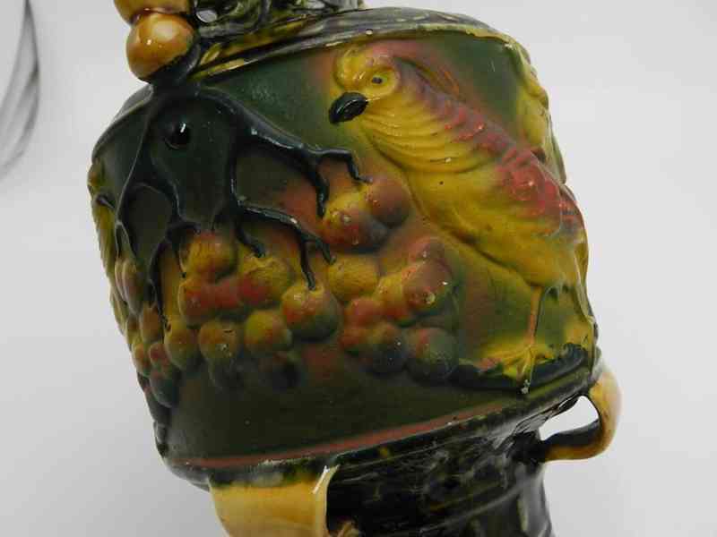 Krásná stará ručně malovaná Váza Papoušci - foto 6