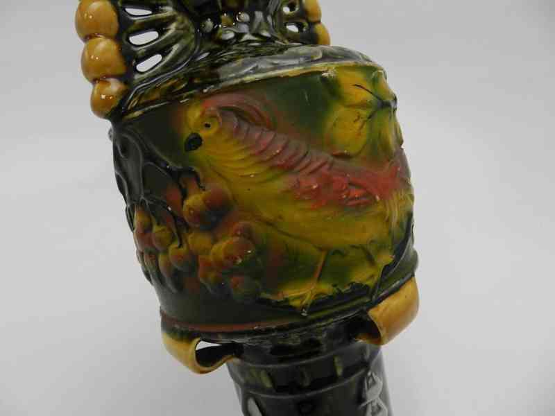 Krásná stará ručně malovaná Váza Papoušci - foto 5
