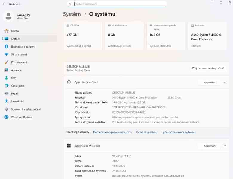 🚀 HERNÍ PC RYZEN 5 4500, 16GB RAM, RX 6600, SSD, WIN11 🚀 - foto 7
