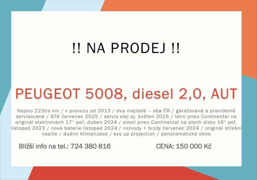 Peugeot 5008 2,0   HDi  Automat - foto 3