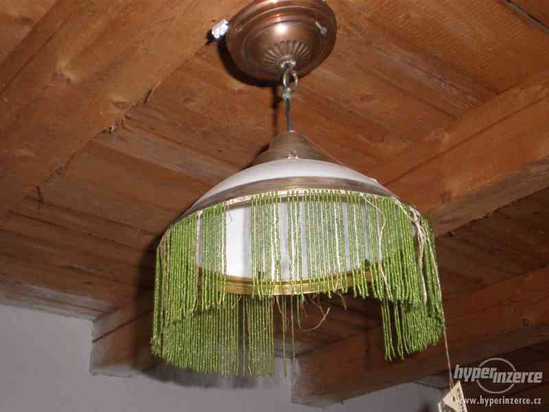 Secesní lampa s korálky, funkční,originál