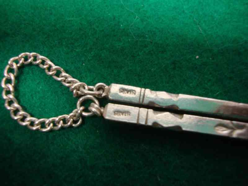 Jídelní hůlky Asie asijské čínské japonské stříbro s etui - foto 9