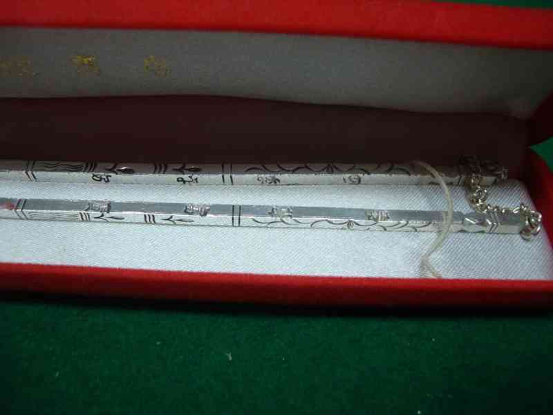 Jídelní hůlky Asie asijské čínské japonské stříbro s etui - foto 3