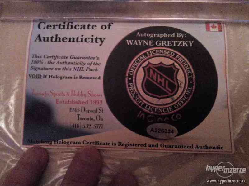 Autogram set: Wayne Gretzky - Puk / karta + certifikát - foto 3
