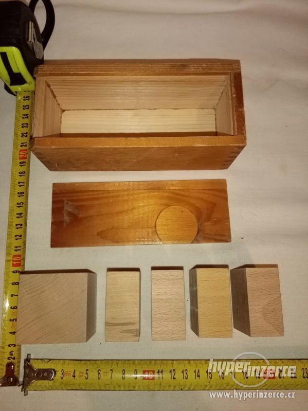 Dřevěné skládačky - stavebnice v krabičkách 2 ks - foto 3