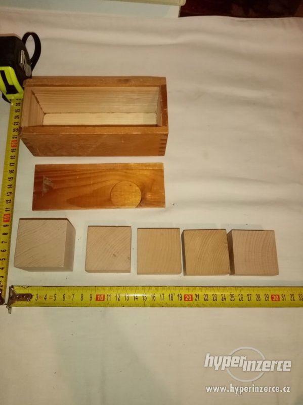 Dřevěné skládačky - stavebnice v krabičkách 2 ks - foto 4