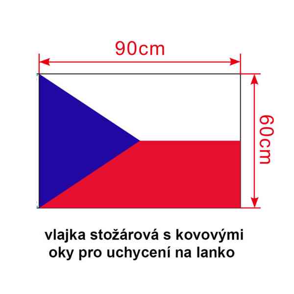 Vlajka Česká republika 90x60 cm na stožár