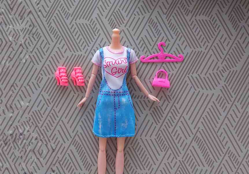 NOVÉ! Set pro panenku Barbie, šaty + boty + kabelka + ram. - foto 1