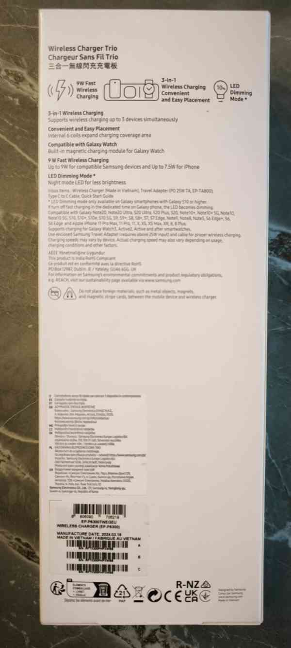 Samsung bezdrátová nabíječka Trio EP-P6300 bílá - foto 7
