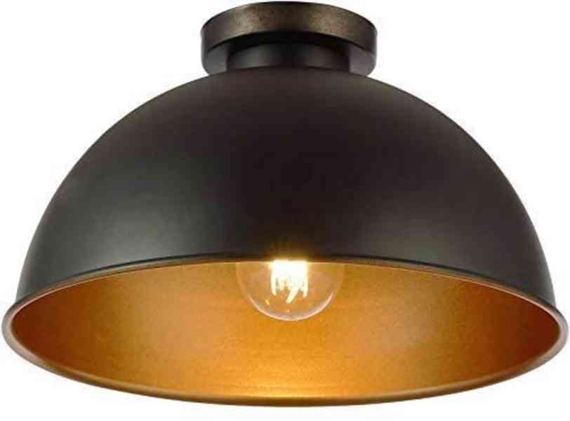 Stropní světlo se stínidlem, černé 60 W, 230 V, 2 kusy - foto 3