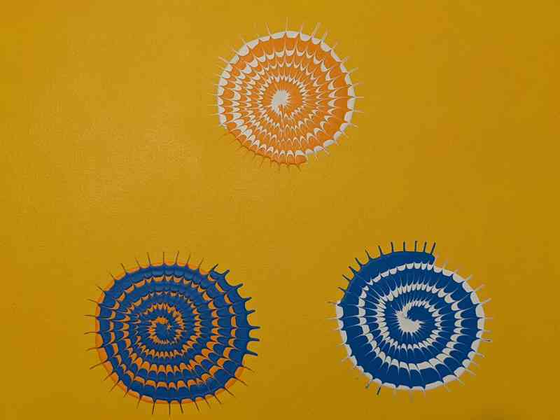Obraz spirály modro-oranžové akryl na plátně Moňas  - foto 2