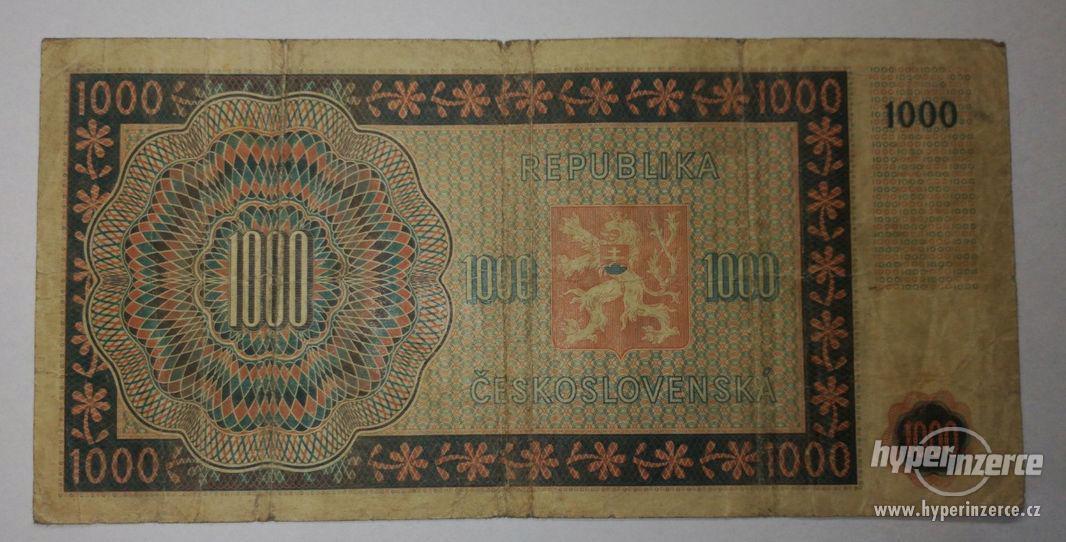 1945, 1000 koruna, 30 D, Československo - foto 2