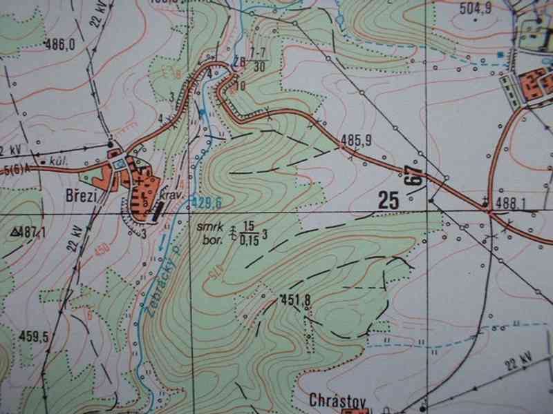 Vojenská profesionální tajná mapa Všeruby 1:25 - foto 11