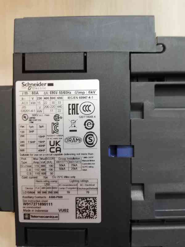 SCHNEIDER STYKAČE LC1D50AP7 3P 50A 230VAC Nové! - foto 3