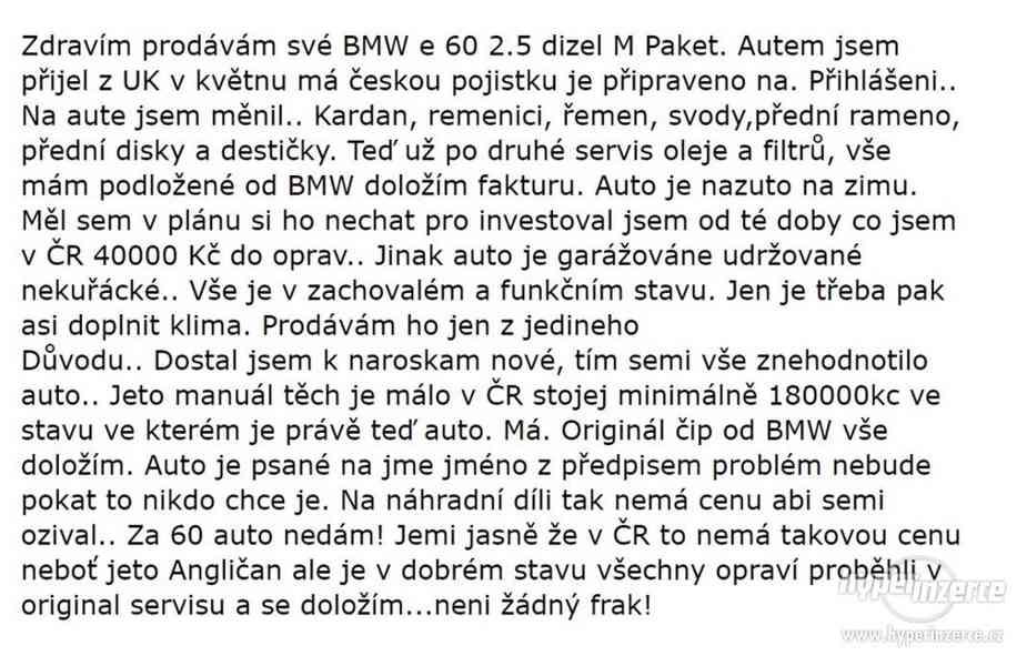 BMW Řada 5 E60 2.5 M Paket - foto 6