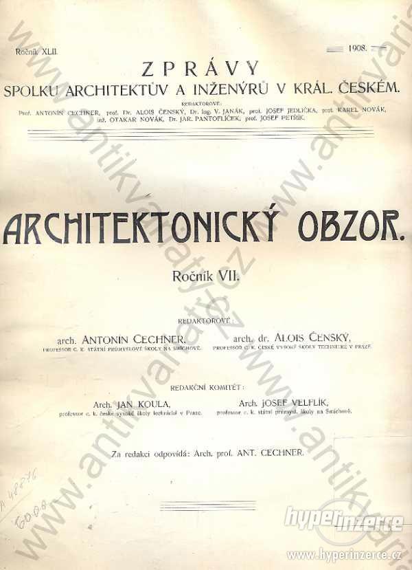 Architektonický obzor Ročník VII., VIII., IX. 1910 - foto 1