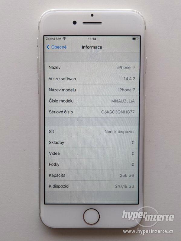 iPhone 7 256GB stříbrný, baterie 100% záruka 6 měsícu - foto 3