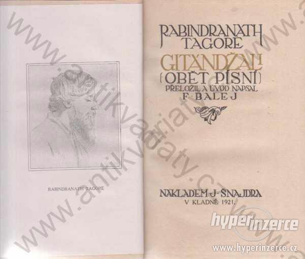 Gitándžali Rabindranath Tagore J. Šnajdra 1921 - foto 1