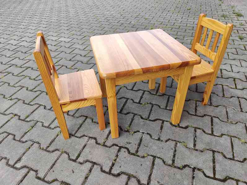 Dětské židle a stůl z masivu - foto 2